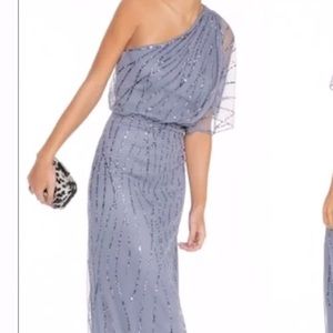 Adrianna Papell Sequined Dress Blue